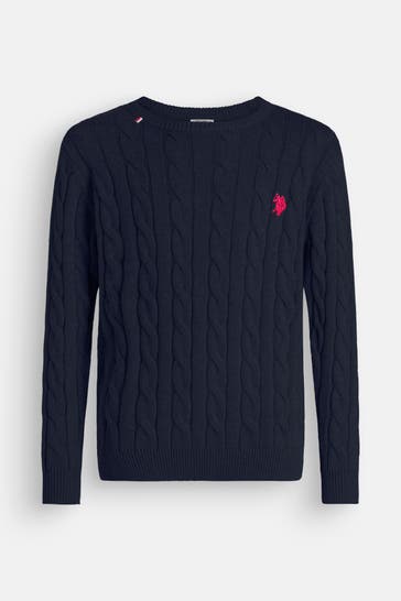 U.S. POLO ASSN. Strickpullover 'Milk' navy