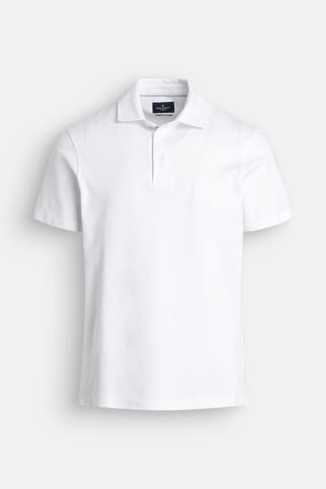 HACKETT Polo-Shirt 'Selvedge' weiß