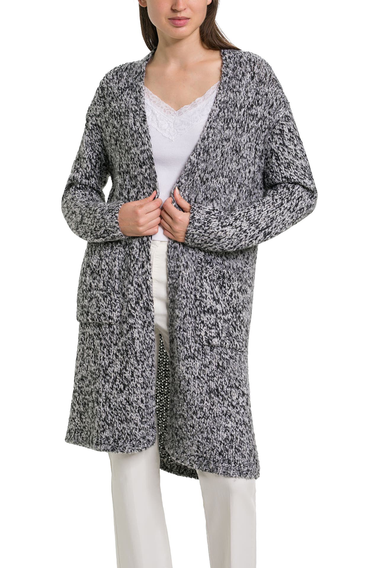 LUISA CERANO Wollmix-Cardigan gemustert, Bild 1