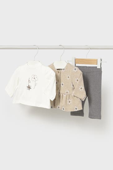 MAYORAL Set: Langarmshirt, Cardigan & Leggings