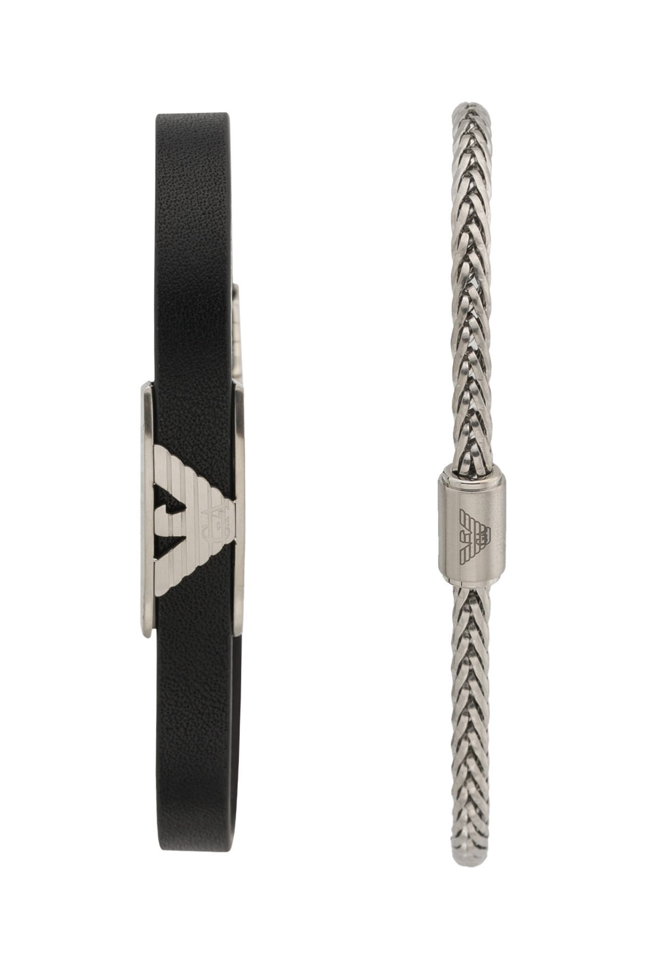 EMPORIO ARMANI 2er-Set Armbänder schwarz-silber, Bild 1