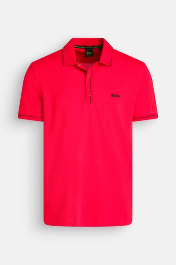 BOSS GREEN Polo-Shirt 'Paule' rot