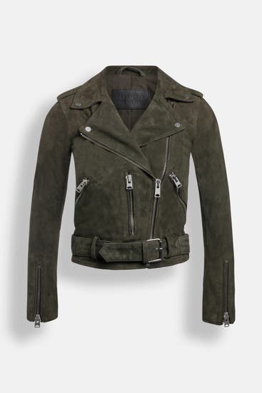 ALLSAINTS - Lederjacke dunkelgrün