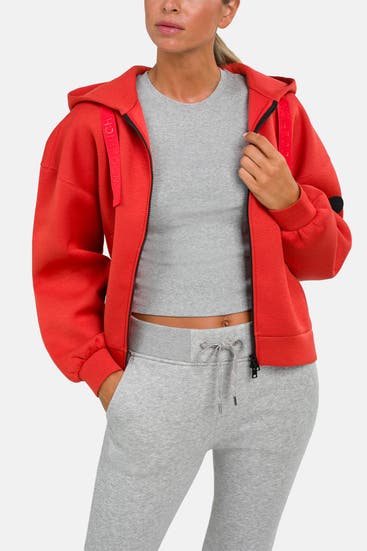 WOOLRICH - Sweatjacke orangerot