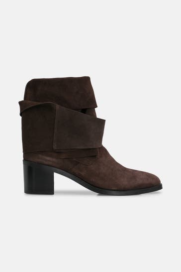 DONNA CAROLINA Leder-Stiefel 'Sash' dunkelbraun