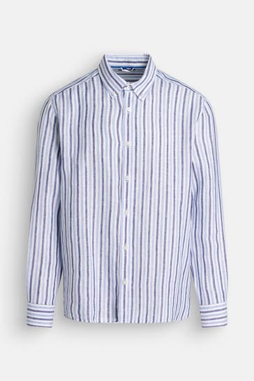 NORTH SAILS Leinenhemd gestreift Regular Fit