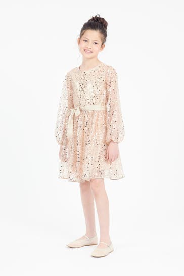 GUESS Paillettenkleid creme