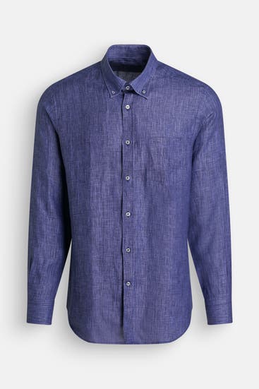 PAUL & SHARK - Leinenhemd graublau