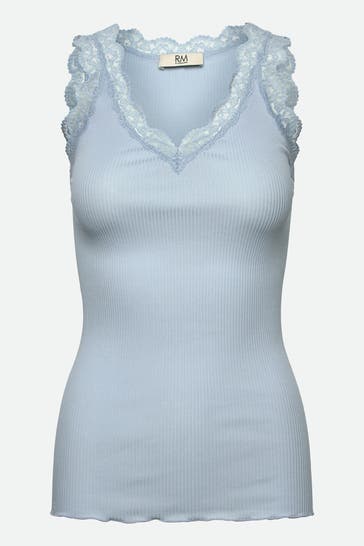 RM BY ROSEMUNDE Spitzentop 'Balta' taubenblau