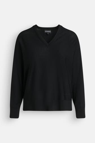 EMPORIO ARMANI Schurwollpullover schwarz