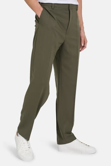 HUGO - Schurwollhose 'Teagan' oliv