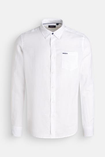 NEW ZEALAND AUCKLAND Leinenmix-Hemd 'Clayton' weiß