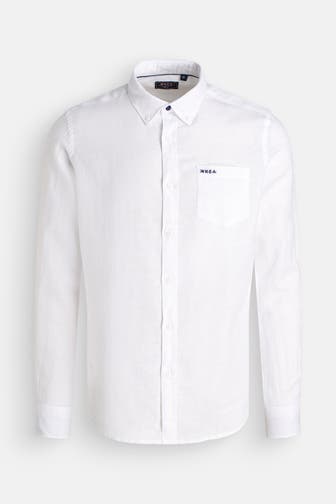 NEW ZEALAND AUCKLAND Leinenmix-Hemd 'Clayton' weiß