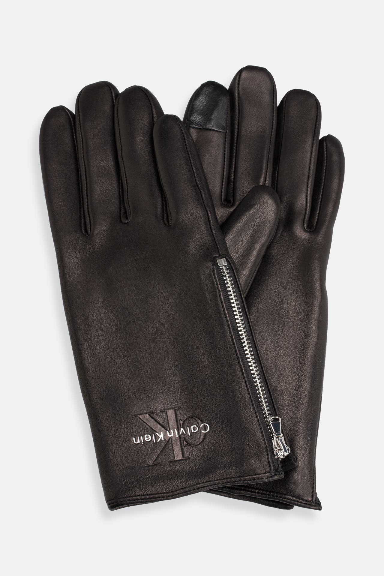 CALVIN KLEIN Leder-Handschuhe schwarz, Bild 1