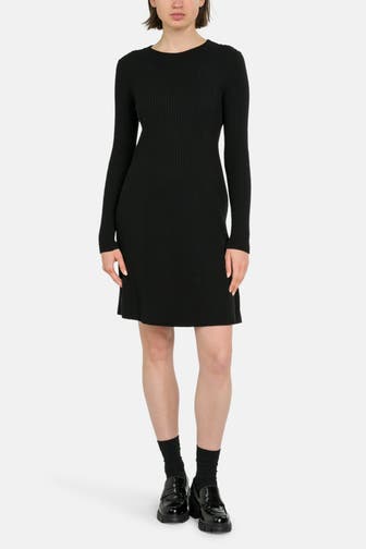 MARC O'POLO DENIM Wollmix-Strickkleid schwarz