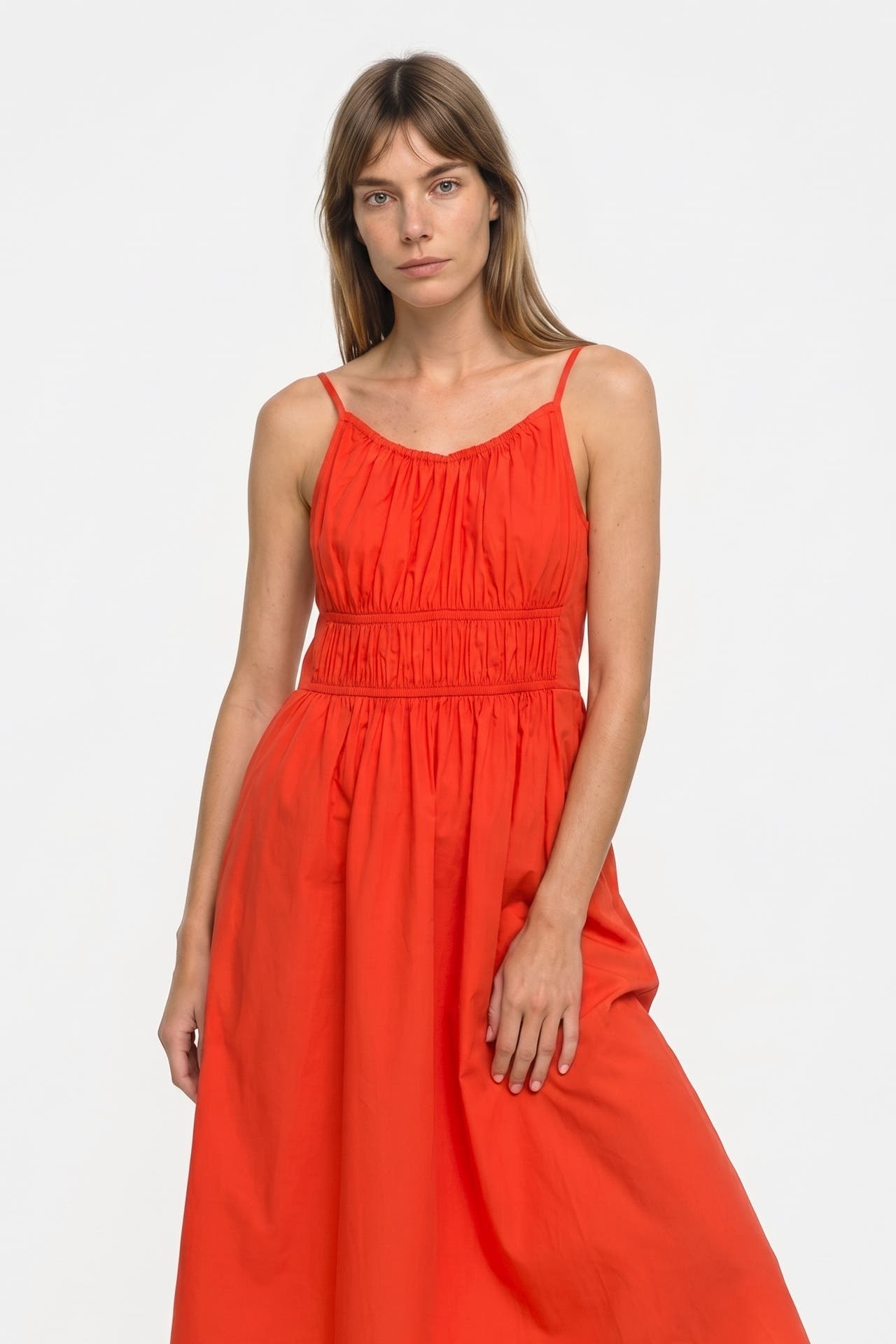 TOMMY HILFIGER Maxikleid 'Smock' orangerot, Bild 1