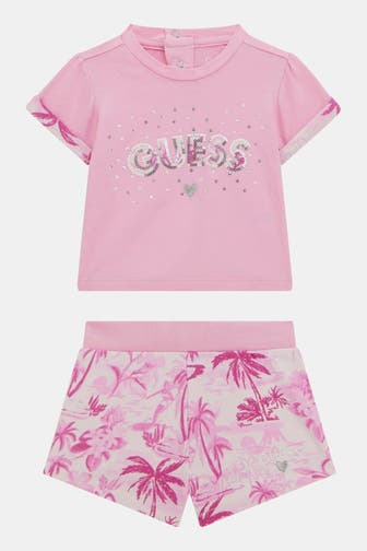 GUESS Set: T-Shirt und Shorts rosa