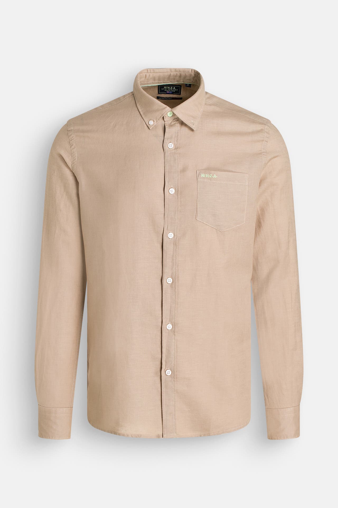 NEW ZEALAND AUCKLAND Leinenmix-Hemd 'Clayton' beige, Bild 1