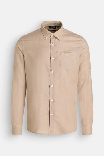 NEW ZEALAND AUCKLAND Leinenmix-Hemd 'Clayton' beige