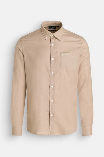 NEW ZEALAND AUCKLAND Leinenmix-Hemd 'Clayton' beige