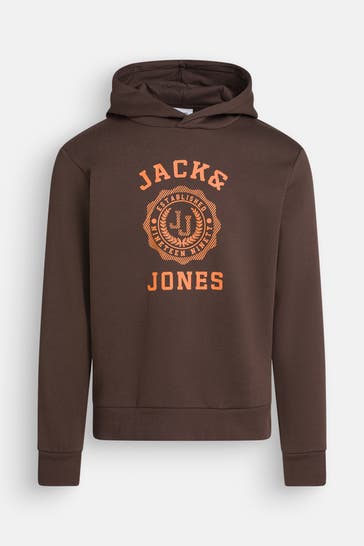 JACK & JONES Hoodie dunkelbraun