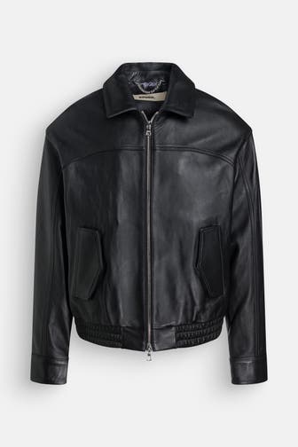 ROUGH. Lederjacke schwarz