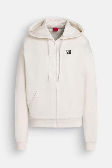 HUGO - Sweatjacke creme