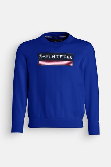 TOMMY HILFIGER Strickpullover blau