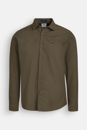 AERONAUTICA MILITARE Casual-Hemd oliv slim fit