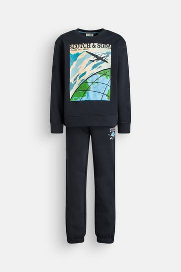 SCOTCH & SODA Set: Sweatshirt & Sweatpants schwarz