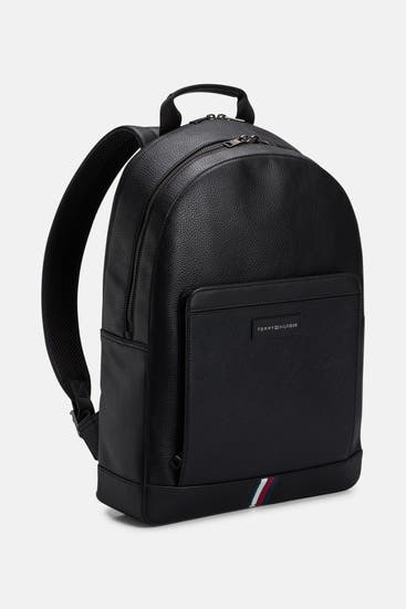 TOMMY HILFIGER - Leder-Rucksack schwarz