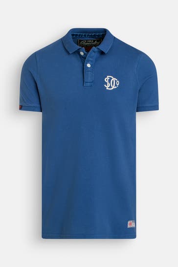 SUPERDRY Polo-Shirt azurblau