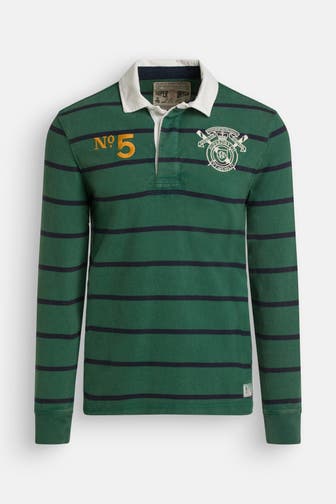 SUPERDRY Langarm-Polo gestreift