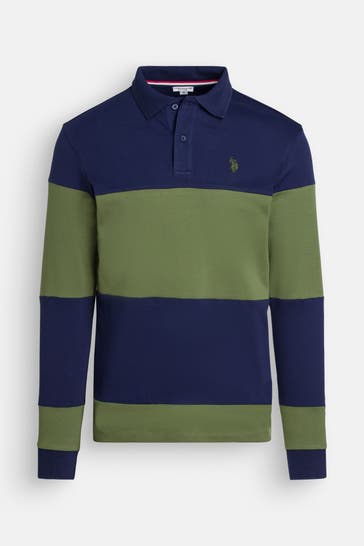 U.S. POLO ASSN. Langarm-Polo zweifarbig