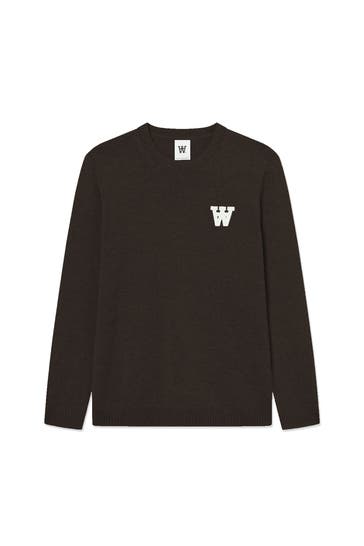 WOOD WOOD Strickpullover dunkelbraun
