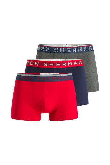 BEN SHERMAN 3er-Pack Boxer Trunks mehrfarbig