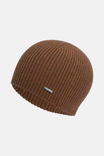 WOOLRICH Strickmütze dunkelbraun