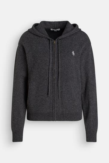 SPORTY & RICH Wollmix-Strickjacke dunkelgrau