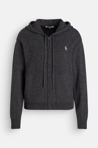 SPORTY & RICH Wollmix-Strickjacke dunkelgrau