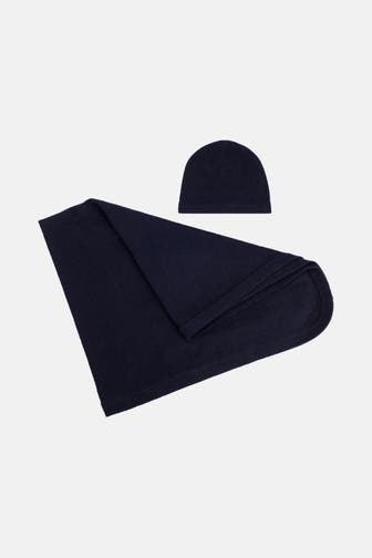 GANT Beanie und Decke Set blau