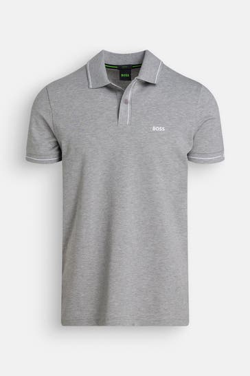 BOSS GREEN Polo-Shirt 'Paule' grau