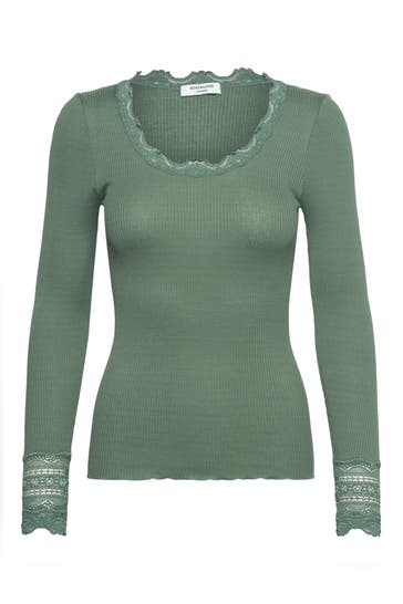ROSEMUNDE Seidenmix-Longsleeve dunkelgrün
