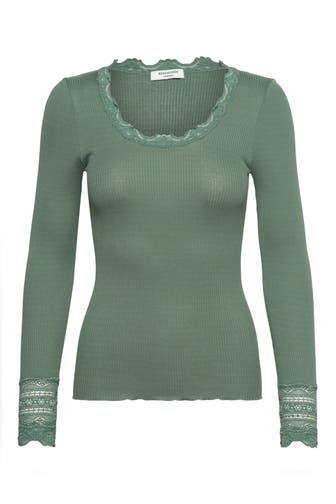 ROSEMUNDE Seidenmix-Longsleeve dunkelgrün