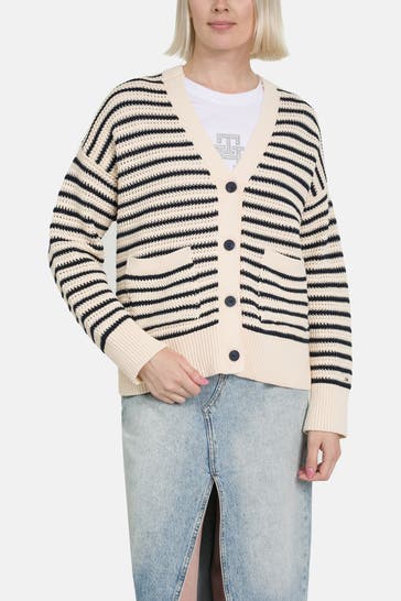 TOMMY HILFIGER Strickjacke gestreift