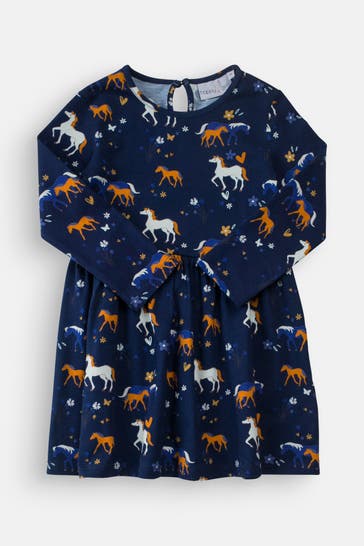 HAPPY GIRLS Kleid blau gemustert