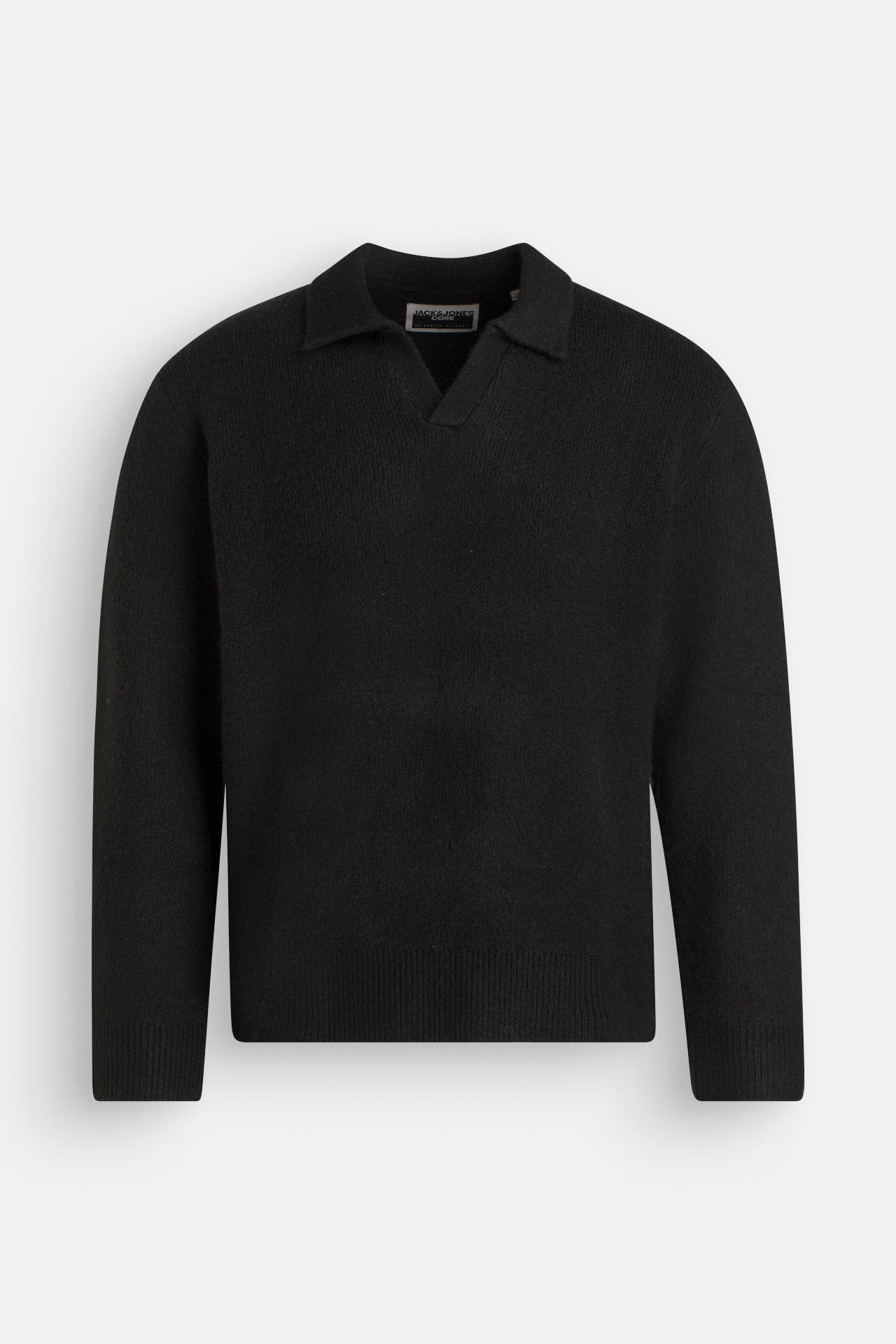 JACK & JONES Langarmpolo schwarz, Bild 1