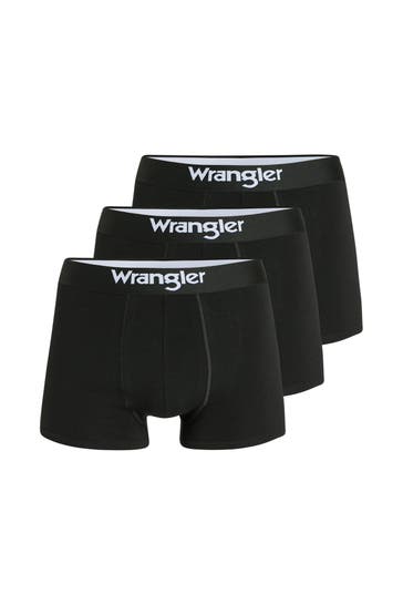 WRANGLER 3er-Pack Boxer Trunks 'Masson' schwarz