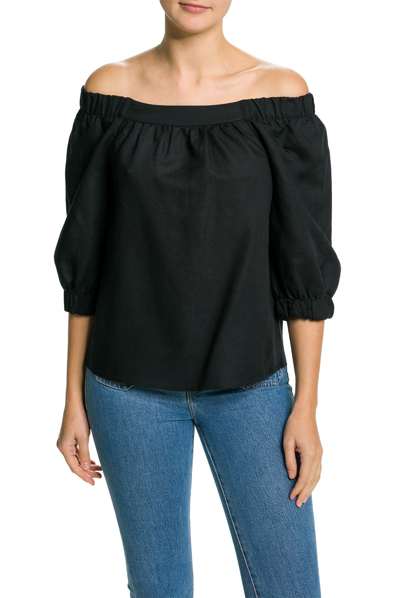 Carmenbluse schwarz clearance