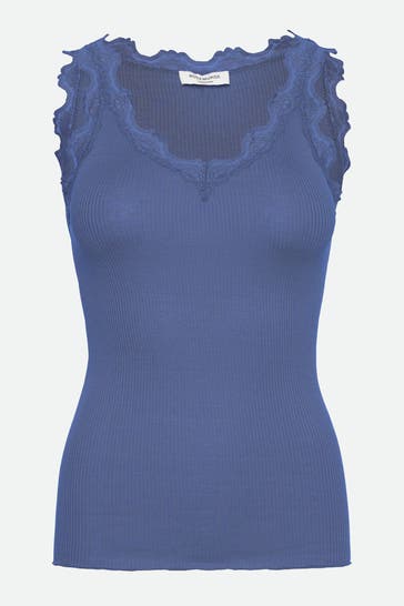 ROSEMUNDE Seidenmix-Top azurblau
