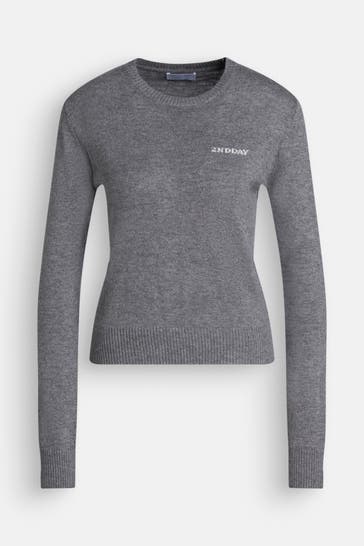 2NDDAY Feinstrick-Pullover 'Lance' grau